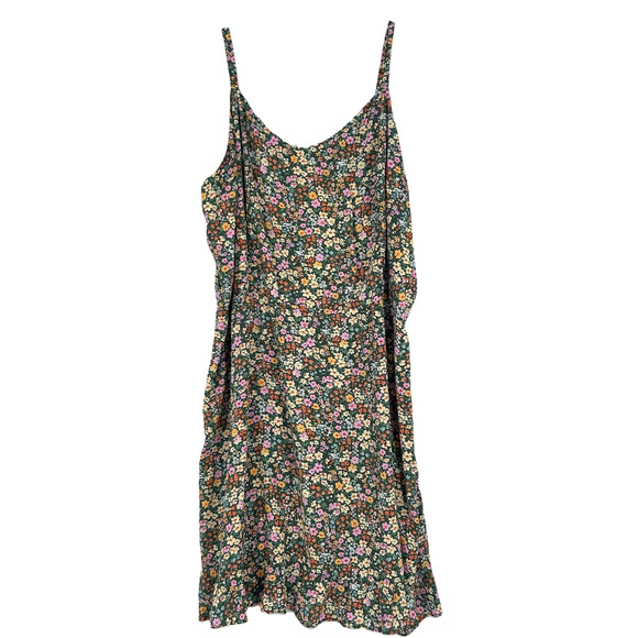 Old Navy Smocked Cami Mini Dress Green Ditsy Floral Cottagecore Boho Size XXL - Picture 1 of 9